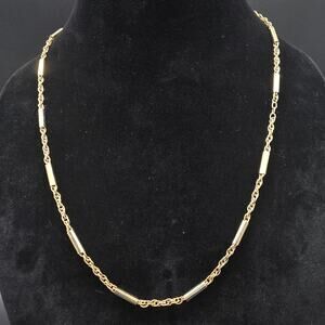 Raquel Signed Gold Tone Necklace Chain Twisted Vintage Costume Jewelry